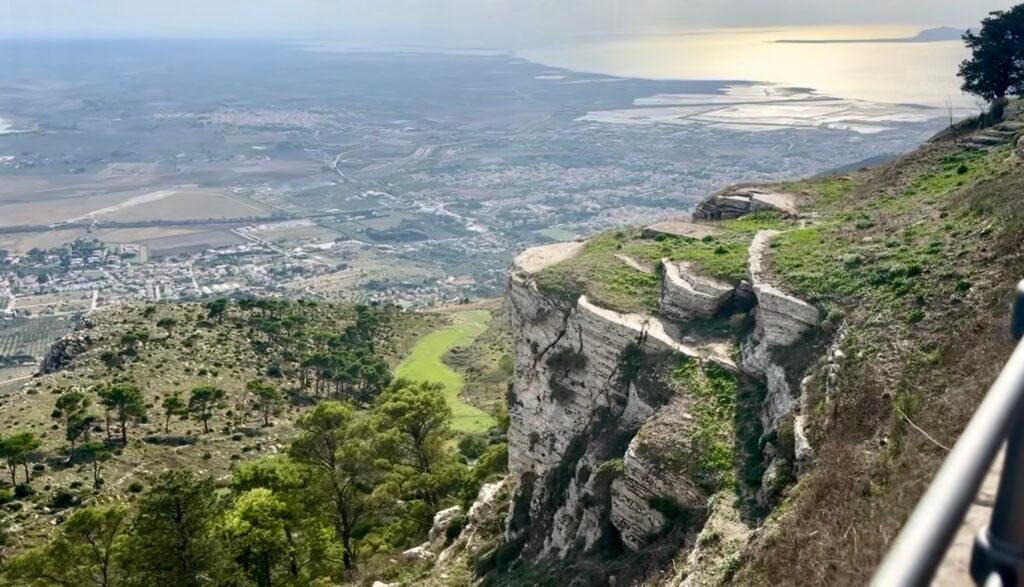 Sweeping views of the Sicilian coastline from Erice, Sicily. 